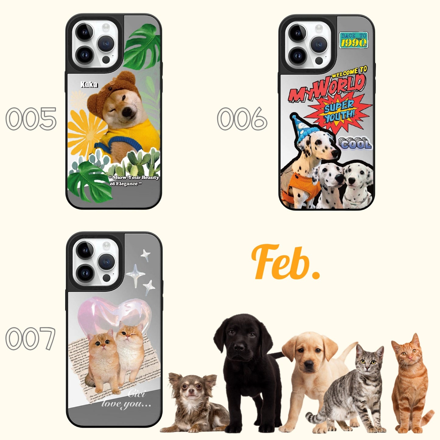 【写真入れ】うちの子 グッズ iPhoneミラースマホケース ペット 写真 スマホケース スマートフォン アイフォン オーダーメイド 愛犬猫 誕生日 記念日 プレゼント ねこ いぬ送料無料_0011月