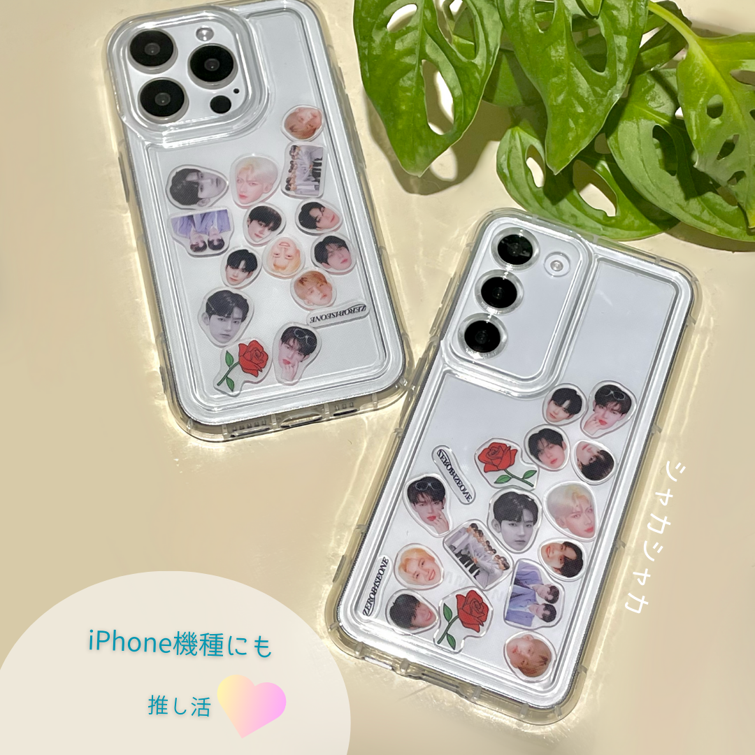 【パーツオーダーメイド写真MAX15枚】Galaxy Redmi薄型シェイカーケース傷防止背面カード付スマホケース