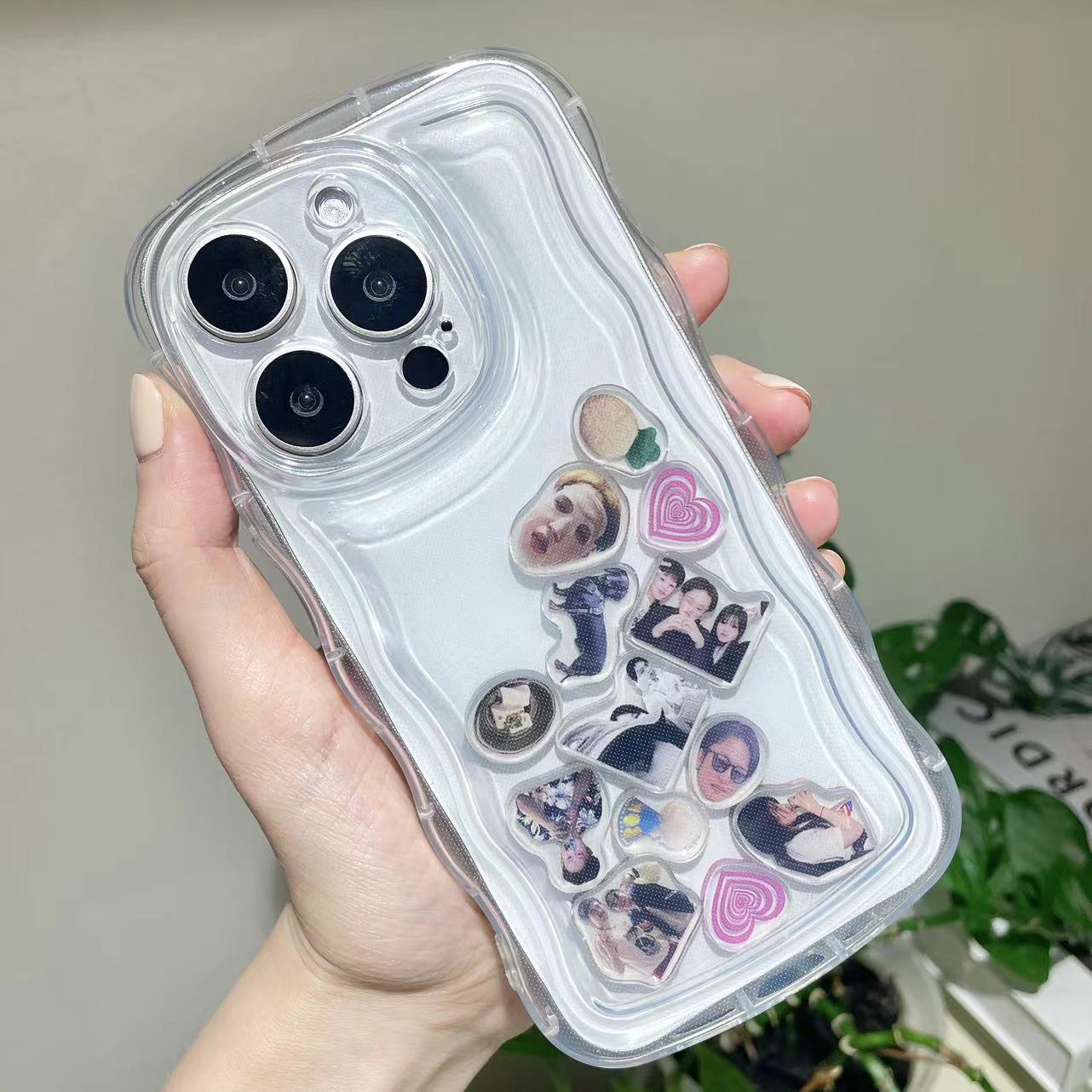 【パーツオーダーメイド写真Max15枚】iPhone全機種対応背面カード付なみなみ薄型シェイカーケース shakercase