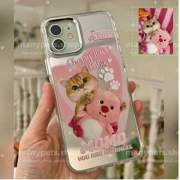 【写真入れ】うちの子 グッズ iPhoneミラースマホケース ペット 写真 スマホケース スマートフォン アイフォン オーダーメイド 愛犬猫 誕生日 記念日 プレゼント ねこ いぬ送料無料_0021月