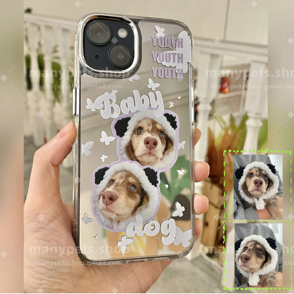 【写真入れ】うちの子 グッズ iPhoneミラースマホケース ペット 写真 スマホケース スマートフォン アイフォン オーダーメイド 愛犬猫 誕生日 記念日 プレゼント ねこ いぬ送料無料_0011月