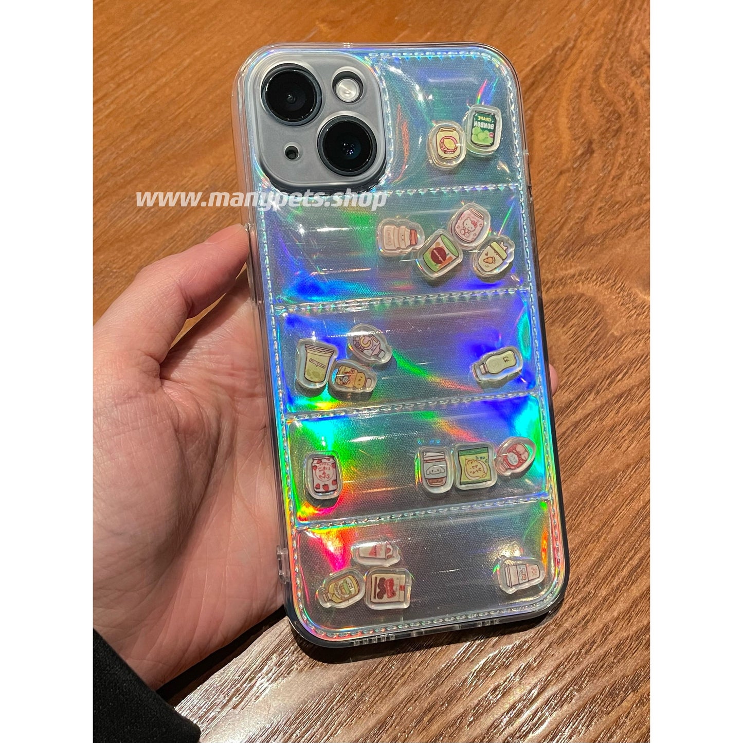 【パーツなし】ダウンジャケット型シェイカースマホケース傷防止背面カード付 iPhone 全機種対応
