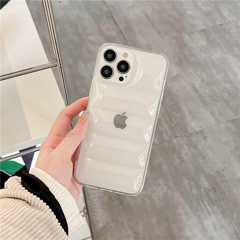 【パーツなし】ダウンジャケット型シェイカースマホケース傷防止背面カード付 iPhone 全機種対応