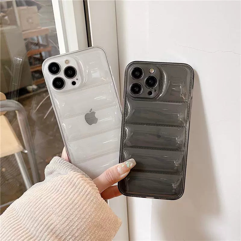 【パーツなし】ダウンジャケット型シェイカースマホケース傷防止背面カード付 iPhone 全機種対応