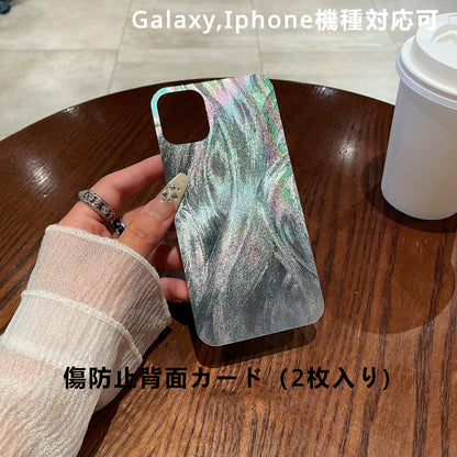 【背面カード2枚入り】傷防止スマホ背面カード iPhonecase Galaxy Redmi 対応