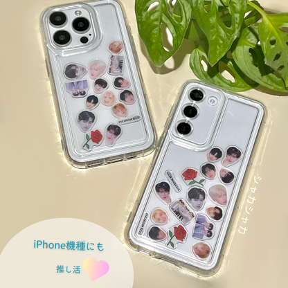 [Parts custom-made photos MAX 15 sheets] SAMSUMG Galaxy Redmi shaker case scratch-resistant smartphone case with back card